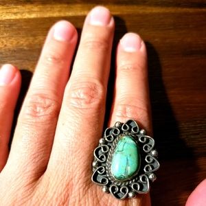 Vintage Sterling Silver Turquoise Stone